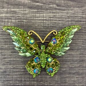 Green Butterfly Brooch
